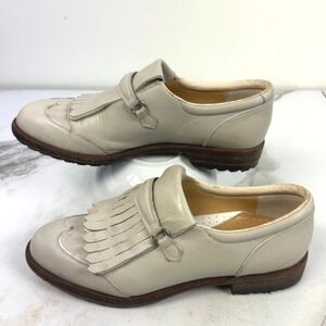 Walter Genuin Women's Kiltie Cream Genuine Leather Golf Shoes, Sz 7